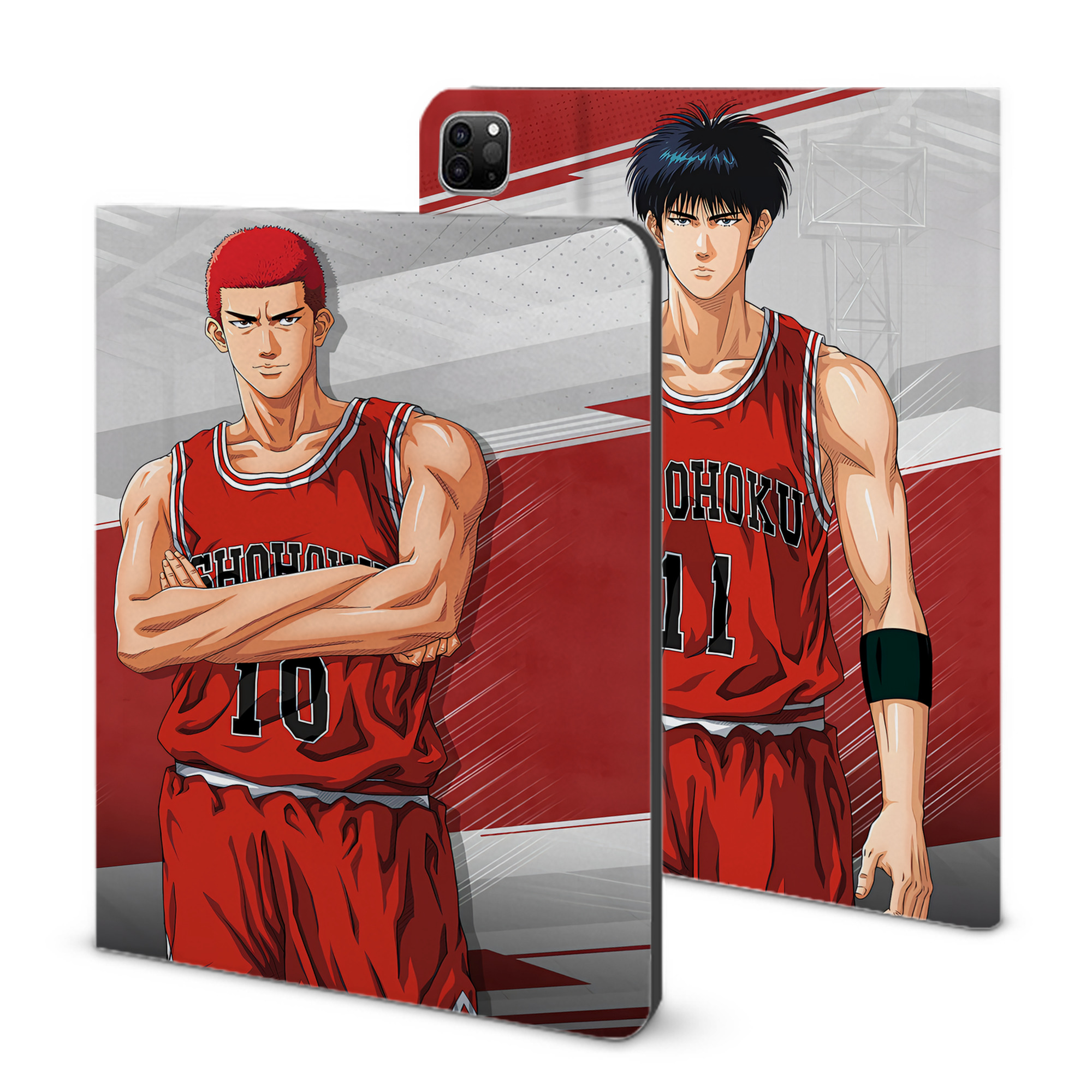 （画像用） SLAM DUNK／スラムダンク IPad ケース ブック型 PUレザー TPU 耐衝撃 軽量 薄型 ペン収納なし 全面保護 IPad 各モデル対応